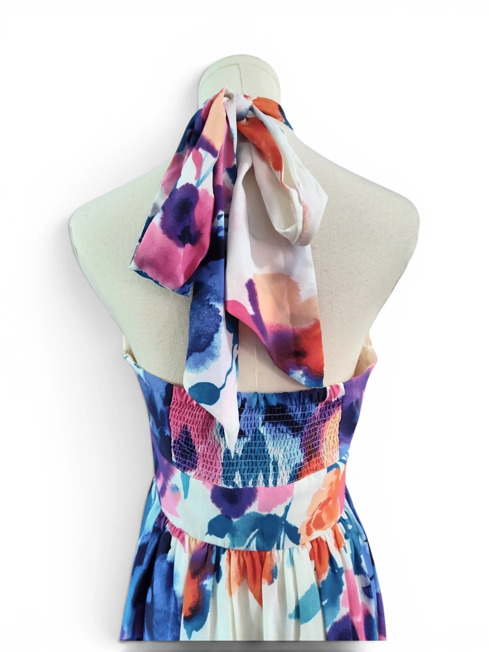 Eliza J Watercolor Floral Print Halter Maxi Dress Womens Size 6 - Picture 9 of 13